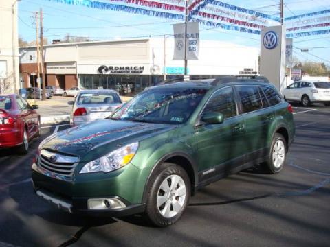 Cypress Green Pearl Subaru Outback 2.5i Premium Wagon.  Click to enlarge.