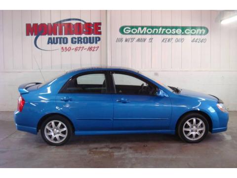 Spark Blue Kia Spectra EX Sedan.  Click to enlarge.