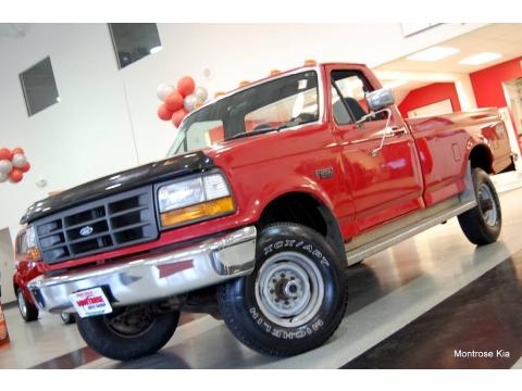 Laser Red Metallic Ford F250 XL Regular Cab 4x4.  Click to enlarge.