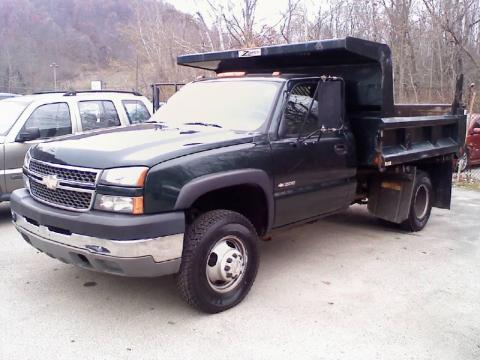 Dark Green Metallic Chevrolet Silverado 3500 Regular Cab 4x4 Chassis.  Click to enlarge.