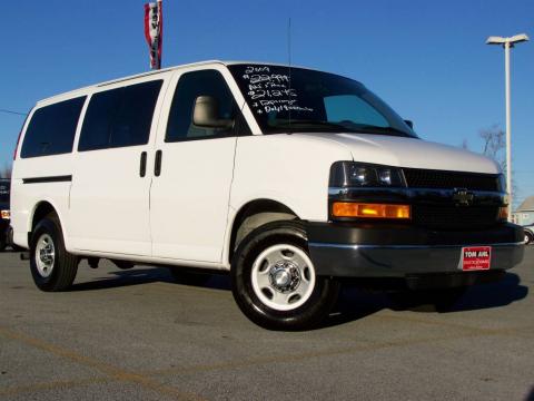 Summit White Chevrolet Express LS 3500 Passenger Van.  Click to enlarge.