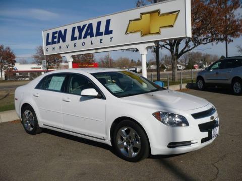 Summit White Chevrolet Malibu LT Sedan.  Click to enlarge.