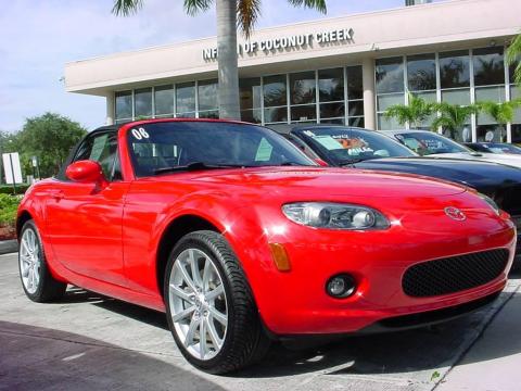 True Red Mazda MX-5 Miata Grand Touring Roadster.  Click to enlarge.