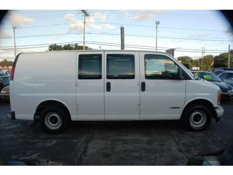 White Chevrolet Express 1500 Cargo Van.  Click to enlarge.
