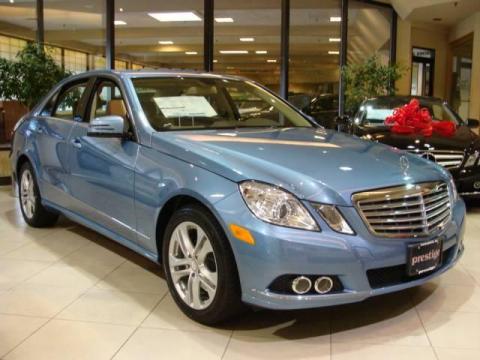 Quartz Blue Metallic Mercedes-Benz E 350 4Matic Sedan.  Click to enlarge.