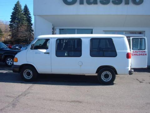 Bright White Dodge Ram Van 1500 Passenger.  Click to enlarge.