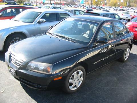 Black Obsidian Hyundai Elantra GLS Sedan.  Click to enlarge.