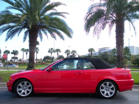 Bright Red BMW 3 Series 325i Convertible.  Click to enlarge.