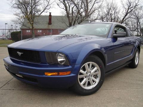 Vista Blue Metallic Ford Mustang V6 Deluxe Coupe.  Click to enlarge.