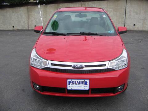 Vermillion Red Ford Focus SE Sedan.  Click to enlarge.