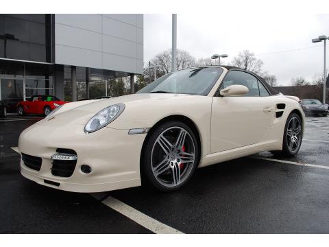 Cream White Porsche 911 Turbo Cabriolet.  Click to enlarge.