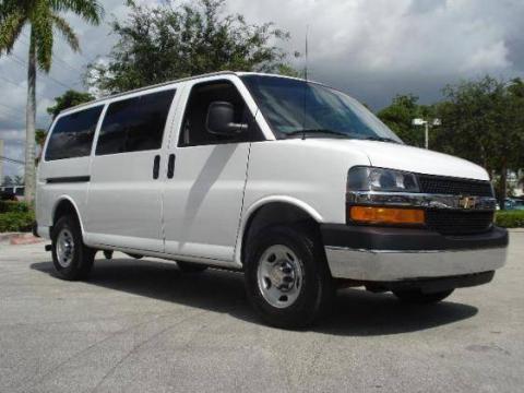Summit White Chevrolet Express LS 3500 Passenger Van.  Click to enlarge.
