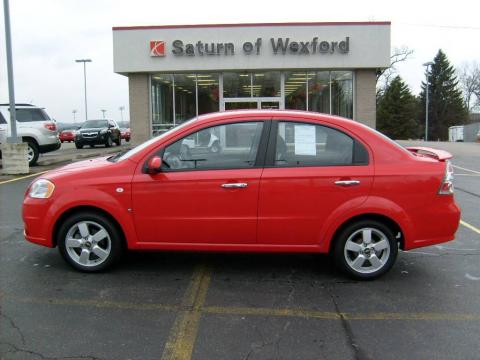 Victory Red Chevrolet Aveo LT Sedan.  Click to enlarge.