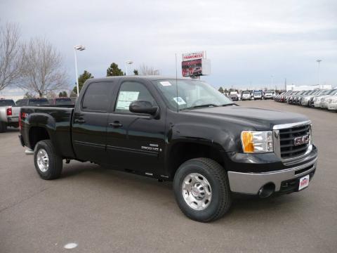 Onyx Black GMC Sierra 2500HD SLT Crew Cab 4x4.  Click to enlarge.