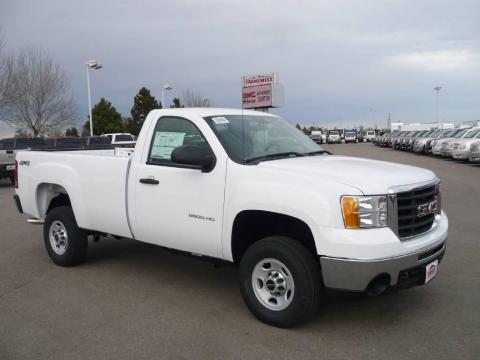 Summit White GMC Sierra 2500HD Work Truck Regular Cab 4x4.  Click to enlarge.