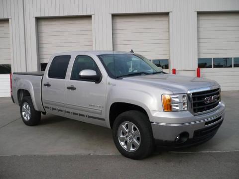 Silver Birch Metallic GMC Sierra 1500 Hybrid Crew Cab 4x4.  Click to enlarge.