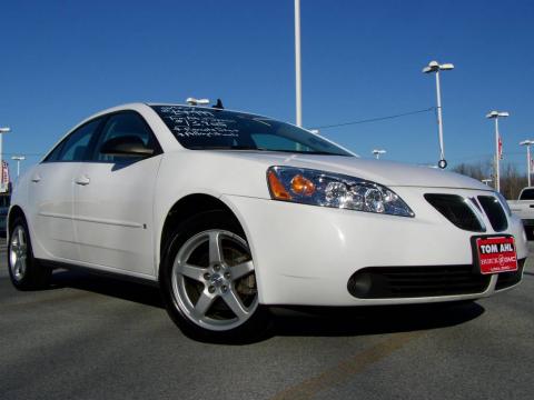 Summit White Pontiac G6 GT Sedan.  Click to enlarge.
