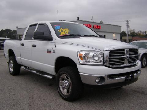 Bright White Dodge Ram 2500 Big Horn Quad Cab 4x4.  Click to enlarge.