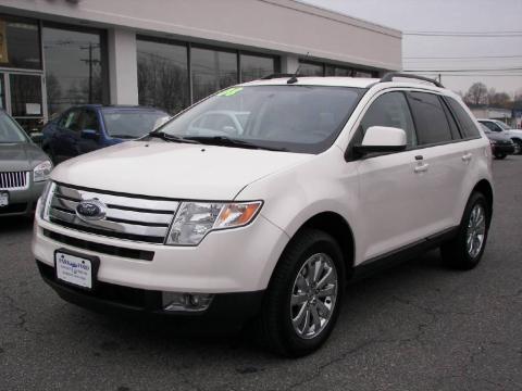White Sand Tri-Coat Metallic Ford Edge SEL AWD.  Click to enlarge.