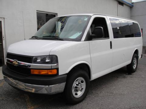 Summit White Chevrolet Express LS 3500 Passenger Van.  Click to enlarge.