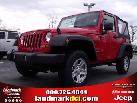 Flame Red Jeep Wrangler Sport 4x4.  Click to enlarge.