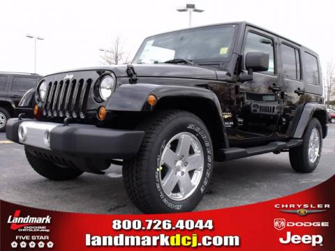 Black 2010 Jeep Wrangler Unlimited Sahara with Dark Slate Gray/Medium Slate 