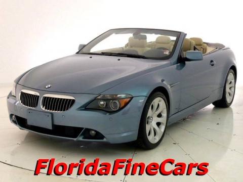 Atlantic Blue Metallic BMW 6 Series 645i Convertible.  Click to enlarge.