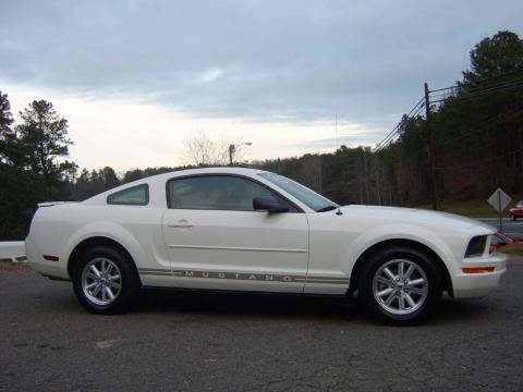 Performance White Ford Mustang V6 Deluxe Coupe.  Click to enlarge.
