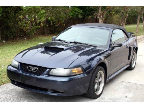 True Blue Metallic Ford Mustang GT Convertible.  Click to enlarge.