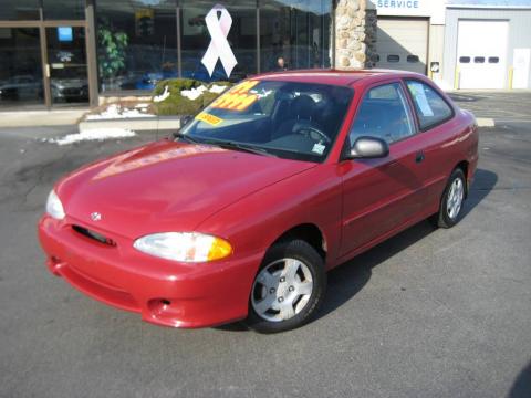 Cherry Red Hyundai Accent GS Coupe.  Click to enlarge.