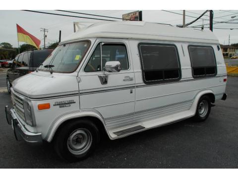 White Chevrolet Chevy Van G20 Passenger Conversion.  Click to enlarge.