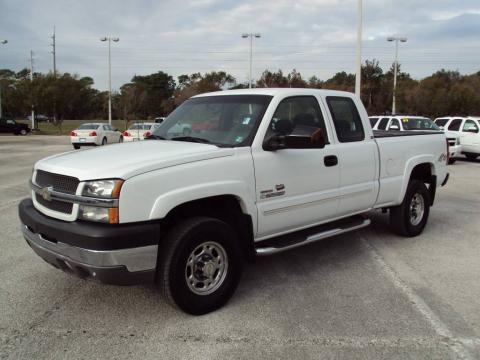 Summit White Chevrolet Silverado 2500HD LS Extended Cab 4x4.  Click to enlarge.