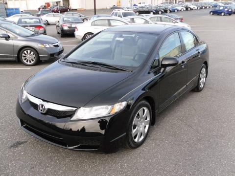 Crystal Black Pearl Honda Civic LX Sedan.  Click to enlarge.
