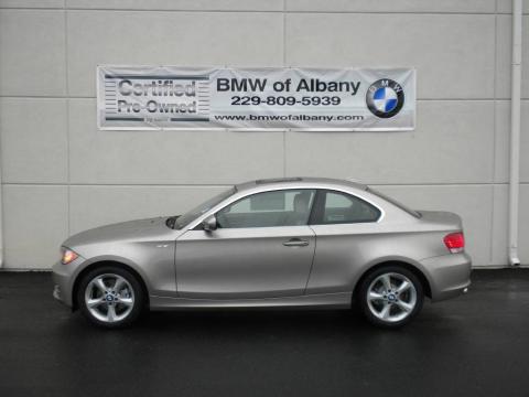 Cashmere Silver Metallic BMW 1 Series 128i Coupe.  Click to enlarge.