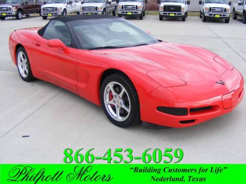 Torch Red Chevrolet Corvette Convertible.  Click to enlarge.
