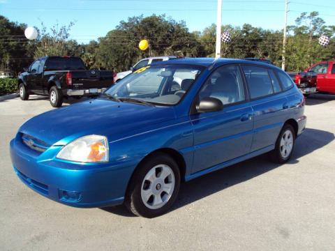 Rally Blue Kia Rio Cinco Hatchback.  Click to enlarge.