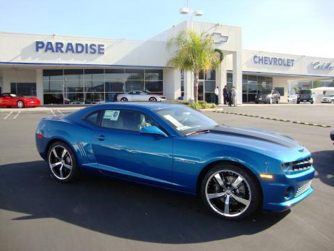 Aqua Blue Metallic Chevrolet Camaro SS/RS Coupe.  Click to enlarge.