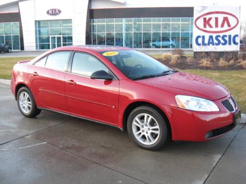 Crimson Red Pontiac G6 V6 Sedan.  Click to enlarge.