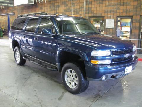 Bermuda Blue Metallic Chevrolet Suburban 1500 Z71 4x4.  Click to enlarge.