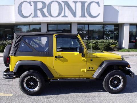 Detonator Yellow Jeep Wrangler X 4x4.  Click to enlarge.