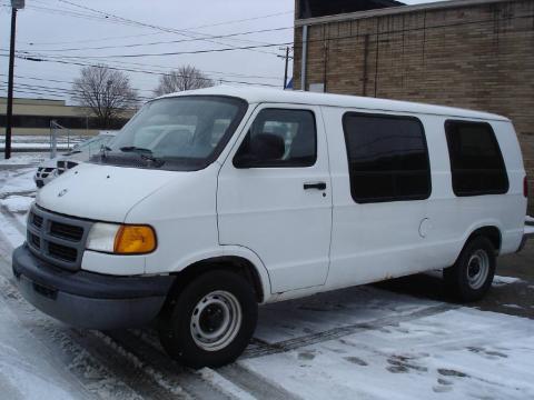 Bright White Dodge Ram Van 1500 Passenger.  Click to enlarge.