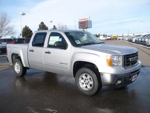 Pure Silver Metallic GMC Sierra 1500 SLE Crew Cab 4x4.  Click to enlarge.