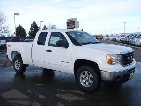 Summit White GMC Sierra 1500 SLE Extended Cab 4x4.  Click to enlarge.