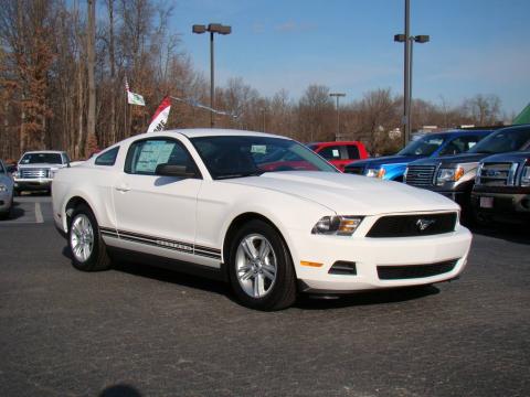 Performance White Ford Mustang V6 Coupe.  Click to enlarge.
