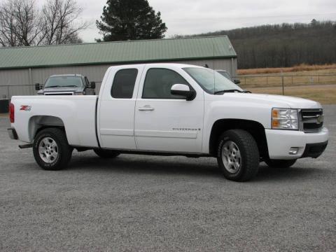 Summit White Chevrolet Silverado 1500 LTZ Extended Cab 4x4.  Click to enlarge.