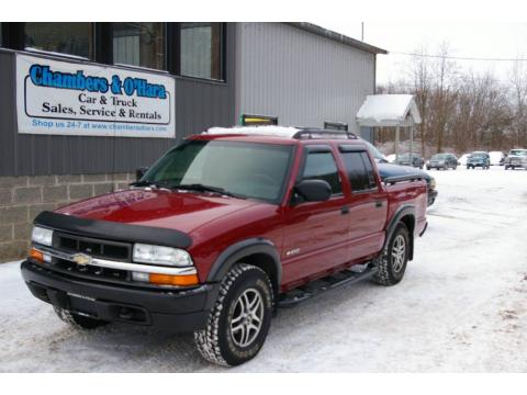 Dark Cherry Red Metallic Chevrolet S10 LS Crew Cab 4x4.  Click to enlarge.
