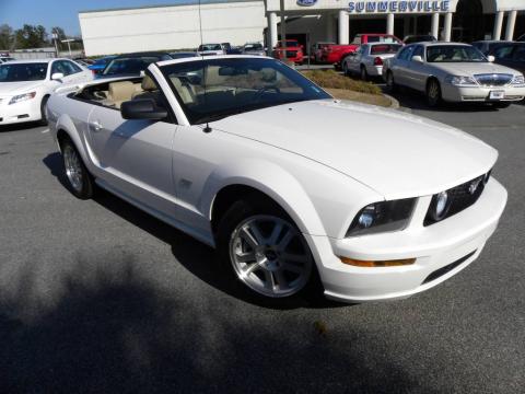 Performance White Ford Mustang GT Premium Convertible.  Click to enlarge.