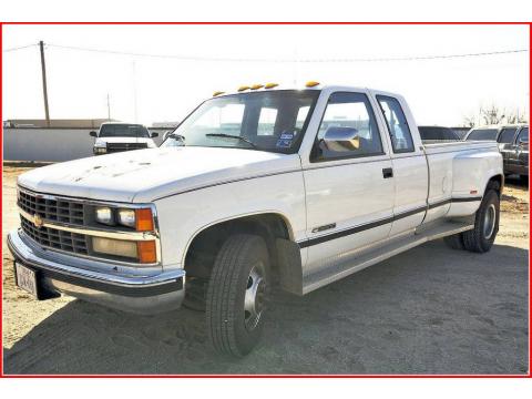 White Chevrolet C/K 3500 C3500 Silverado Extended Cab.  Click to enlarge.