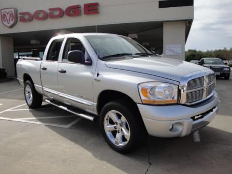 Bright Silver Metallic Dodge Ram 1500 Laramie Quad Cab 4x4.  Click to enlarge.