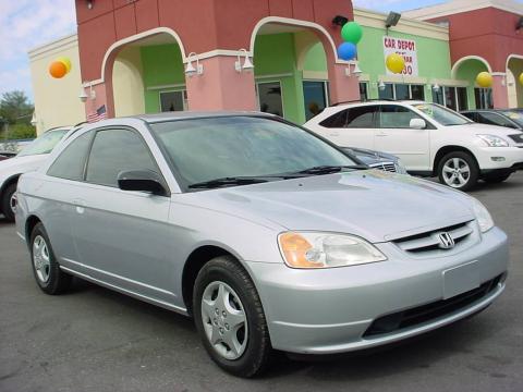 Satin Silver Metallic Honda Civic LX Coupe.  Click to enlarge.